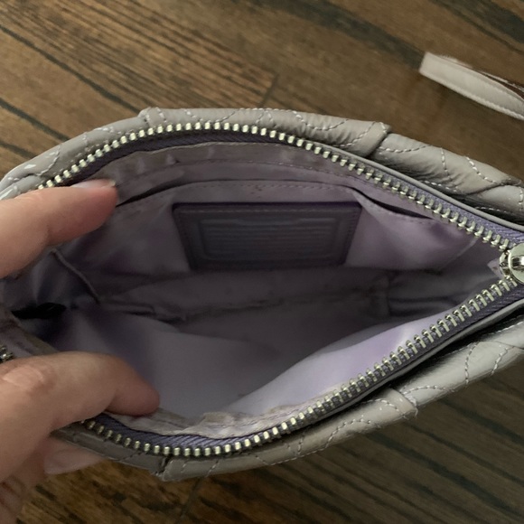 Light lilac/ grayish Coach wristlet - Picture 2 of 3
